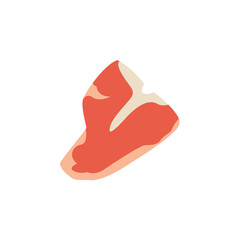 red cut of meat steak food rare raw rib-eye t-bone marbling of fat uncooked emoji symbol sign icon vector illustration isolated flat