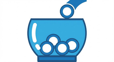 Lucky Draw Concept Balls Falling into a Glass Bowl