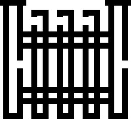 Pixel art fence gate barrier security icon