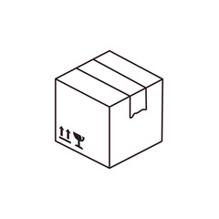 shipping package post cardboard box taped delivery packaging parcel shopping emoji symbol sign icon vector illustration isolated flat