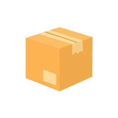 shipping package post cardboard box taped delivery packaging parcel shopping emoji symbol sign icon vector illustration isolated flat