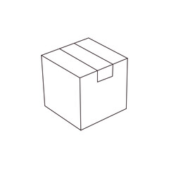 shipping package post cardboard box taped delivery packaging parcel shopping emoji symbol sign icon vector illustration isolated flat