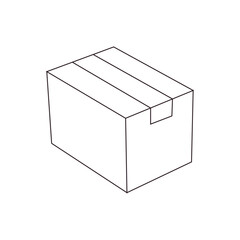 shipping package post cardboard box taped delivery packaging parcel shopping emoji symbol sign icon vector illustration isolated flat