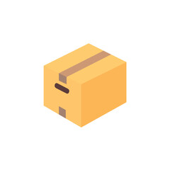 shipping package post cardboard box taped delivery packaging parcel shopping emoji symbol sign icon vector illustration isolated flat