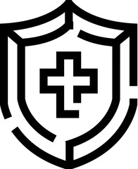 Healthcare insurance protection shield with medical cross