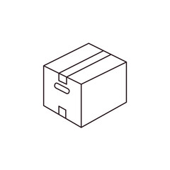 shipping package post cardboard box taped delivery packaging parcel shopping emoji symbol sign icon vector illustration isolated flat