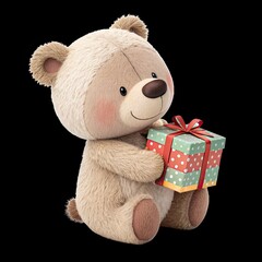teddy bear with gift box
