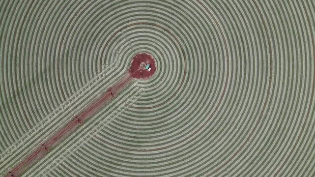 Turning clockwise over a circular field