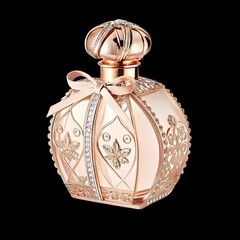 perfume bottle isolated on black