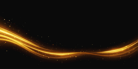 Abstract fiery orange and red light waves glow with bright energy against a black background. shine, sun, animation, star, ray, hot, night, wave