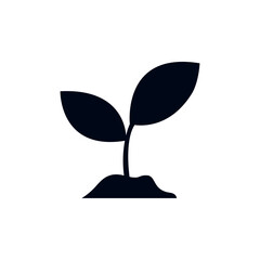 seedling plant leaf leaves green sprouted tree sprout new growth spring emoji symbol sign icon vector illustration isolated flat