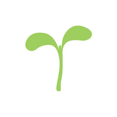 seedling plant leaf leaves green sprouted tree sprout new growth spring emoji symbol sign icon vector illustration isolated flat