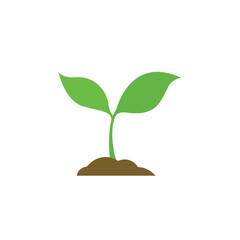seedling plant leaf leaves green sprouted tree sprout new growth spring emoji symbol sign icon vector illustration isolated flat