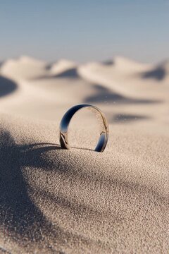 Ring half-buried in a desert dune