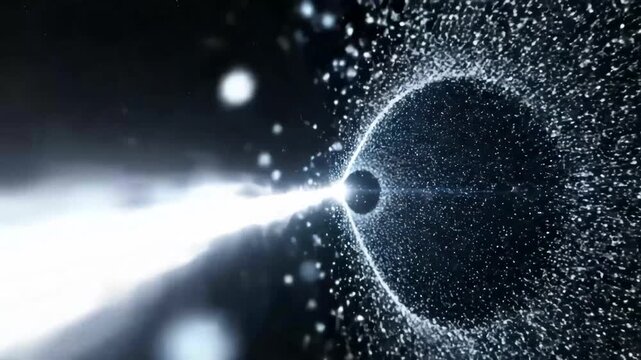 Artistic rendering of a black hole emitting a powerful relativistic jet