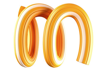 3D twisted tube font letter M. High quality 3D rendering creative font design element.