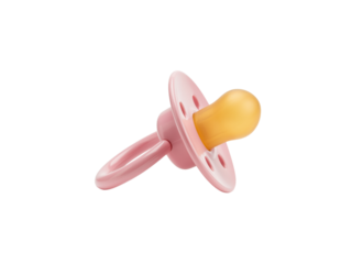 pink baby pacifier isolated on white background