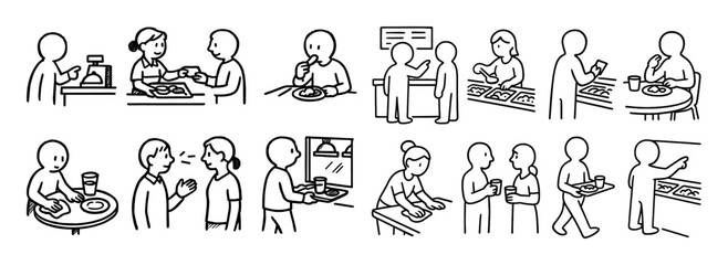 Obraz premium Workplace Cafeteria Icons