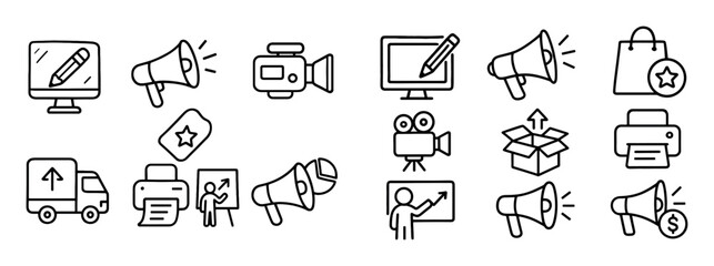 Hand-Drawn Advertising Icons