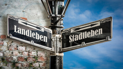 Signposts the direct way to city life versus country life