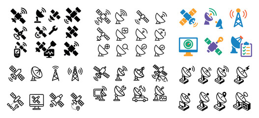 Satellite and antenna icon collection