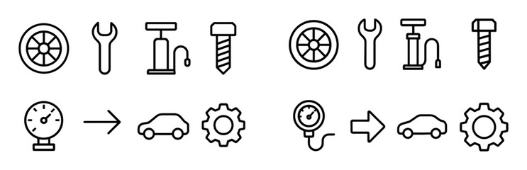 Obraz premium Tire Service Icons