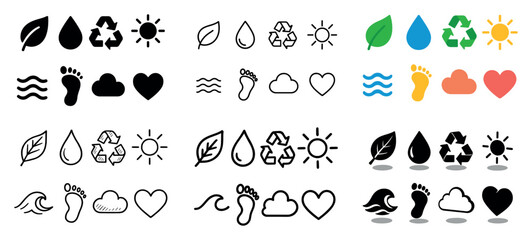 Naklejka premium Eco symbols: nature and recycling icons