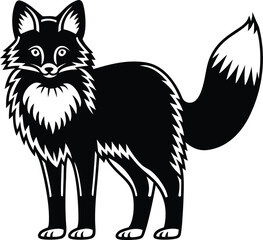 fox face detailed silhouette vector illustration
