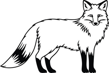 fox wild animal silhouette vector illustration
