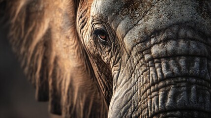 Fototapeta premium African Elephant Portrait: Eye & Skin Detail 