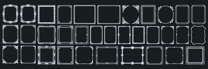 Elegant collection of diverse illuminated frames and futuristic borders for graphic design