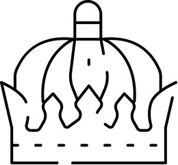 Crown line art icon representing royalty and power