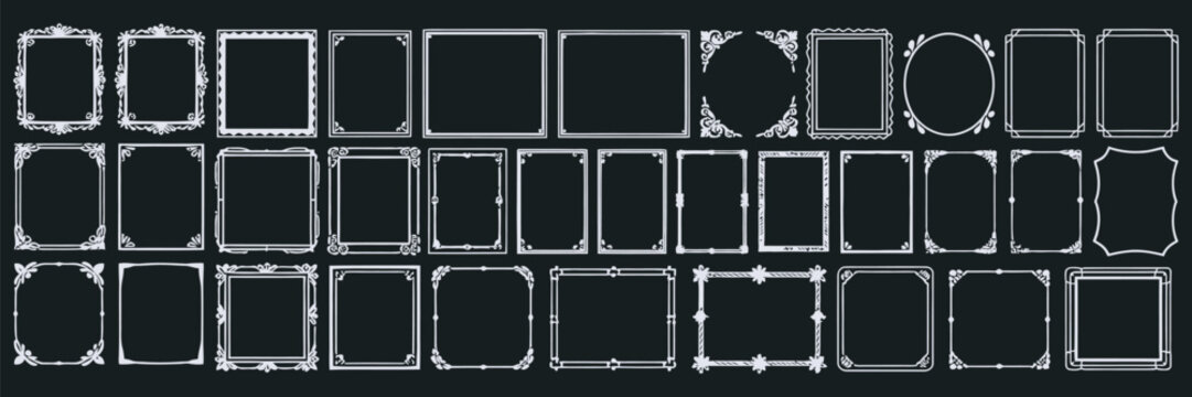 Elegant collection of diverse illuminated frames and futuristic borders for graphic design
