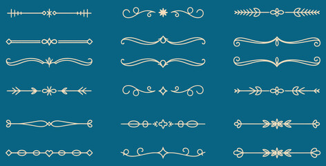 Elegant collection of classic decorative vector design elements and dividers for enhancing document aesthetics