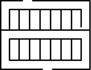 Parking lot plan blueprint showing parking spaces layout
