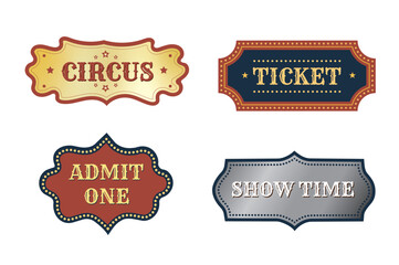 Set of Vintage ticket collection. Retro vector design for events, shows, and carnival posters. Christmas
