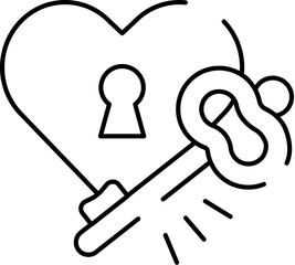 Heart lock with key unlocking love connection