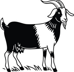 Goat Icon Silhouette Set Vector Illustration
