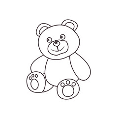 teddy bear toy gift cute soft plushie emoji symbol sign icon vector illustration isolated flat