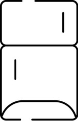 Refrigerator line icon representing kitchen appliance and cooling food