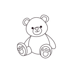 teddy bear toy gift cute soft plushie emoji symbol sign icon vector illustration isolated flat