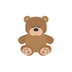 teddy bear toy gift cute soft plushie emoji symbol sign icon vector illustration isolated flat