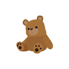 teddy bear toy gift cute soft plushie emoji symbol sign icon vector illustration isolated flat