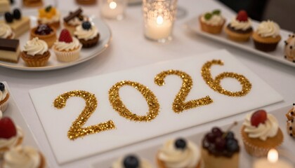 Festive Celebration Table with Glittering Numeric Decor