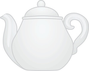 White tea pot. vector illustration