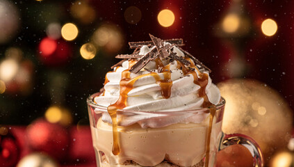 Christmas Cranberry Layer Cake with Pine Sprigs and Berries