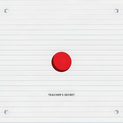 Minimal poster design featuring bold red clown nose centered on notebook page with small playful Teachers Secret text in clean flat graphic style