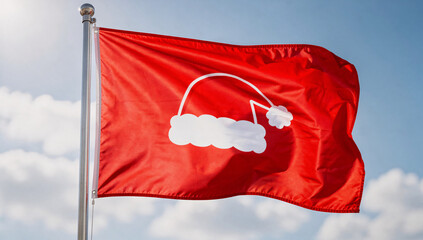 Red Flag with Santa Hat