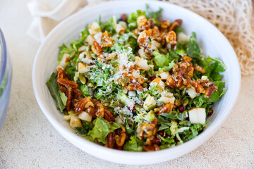 Brussel Sprout Kale Pomegranate Salad