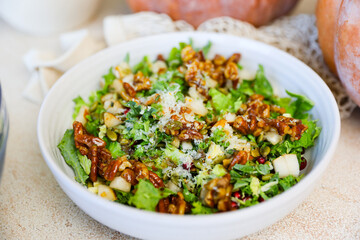 Brussel Sprout Kale Pomegranate Salad